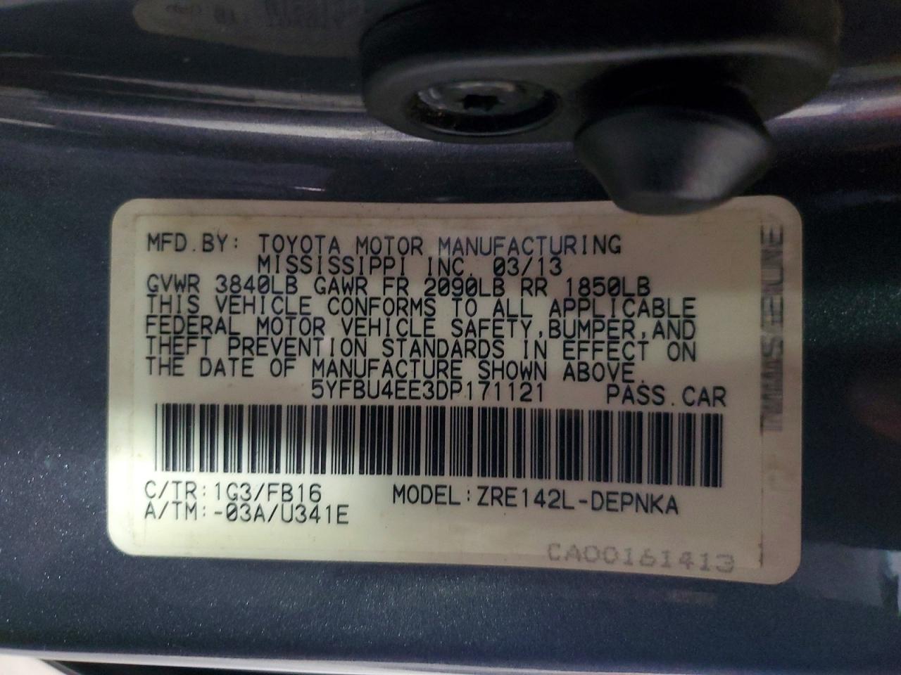 2013 TOYOTA COROLLA BASE photo 13