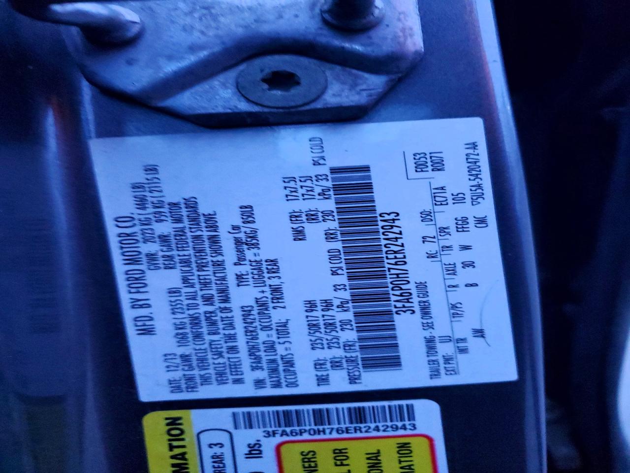 2014 FORD FUSION SE photo 13