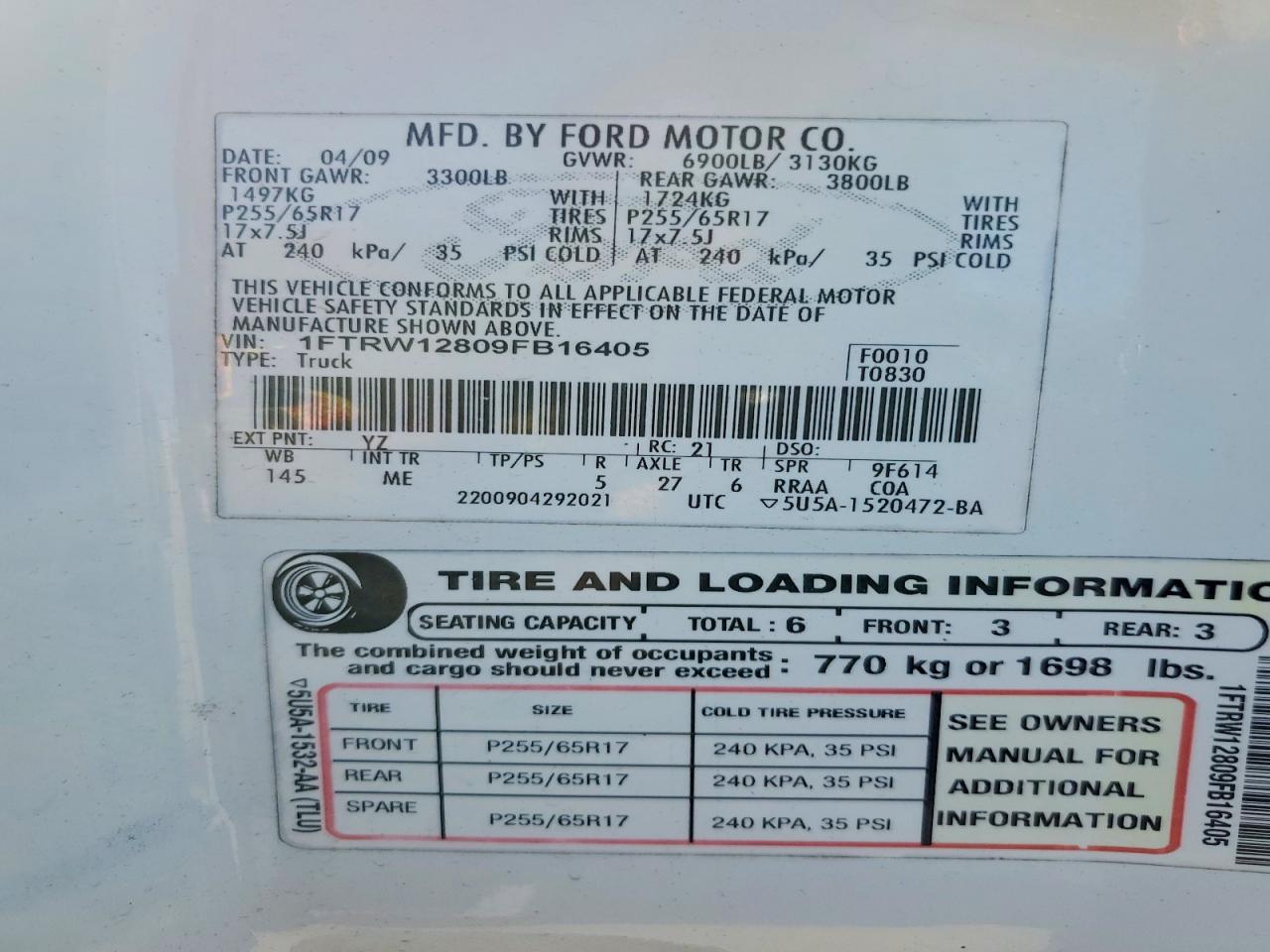 2009 FORD F150 SUPERCREW photo 12