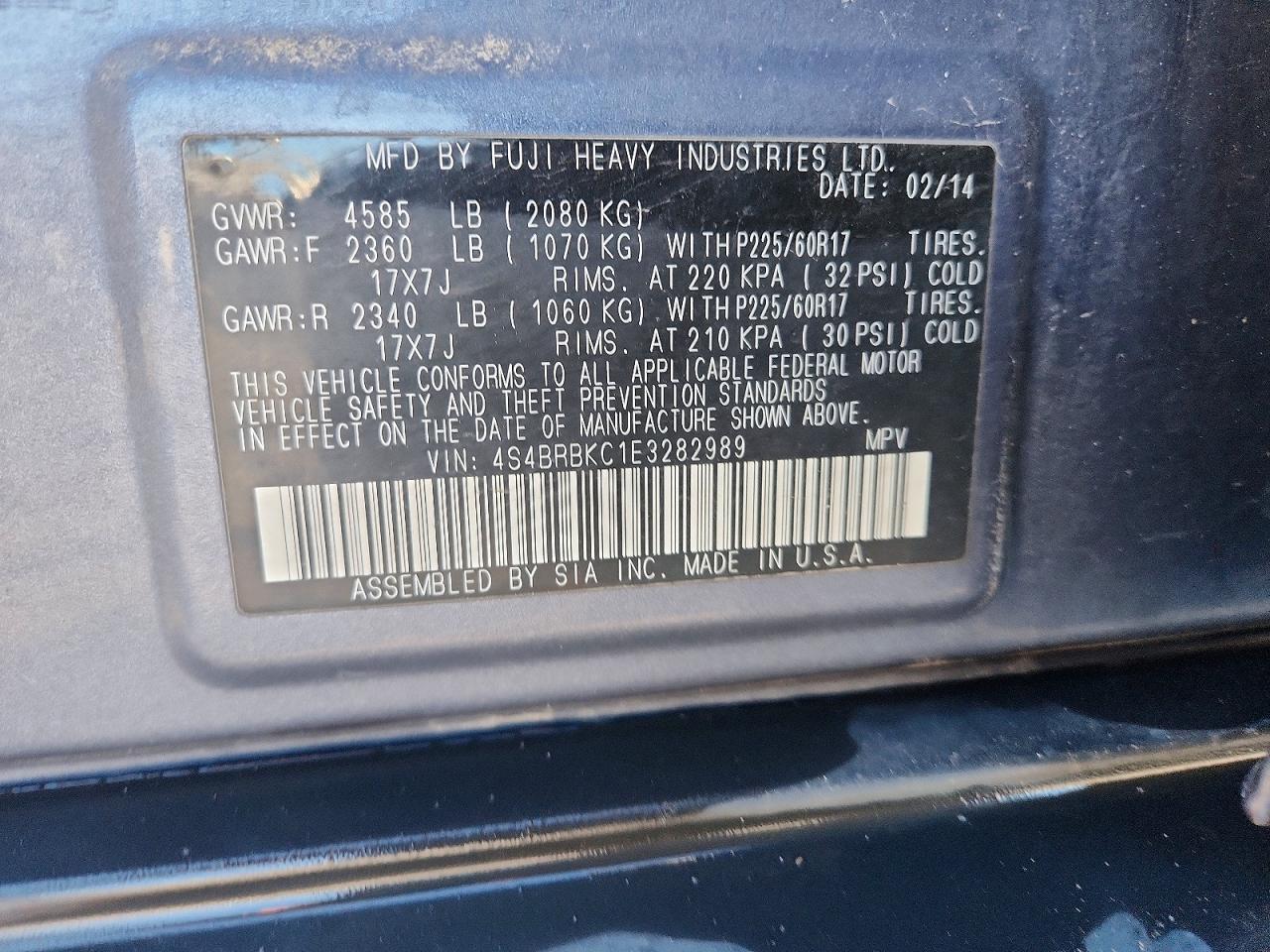 2014 SUBARU OUTBACK 2.5I LIMITED photo 13