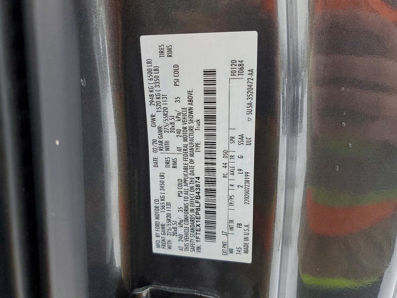 2020 FORD F150 SUPER CAB photo 14