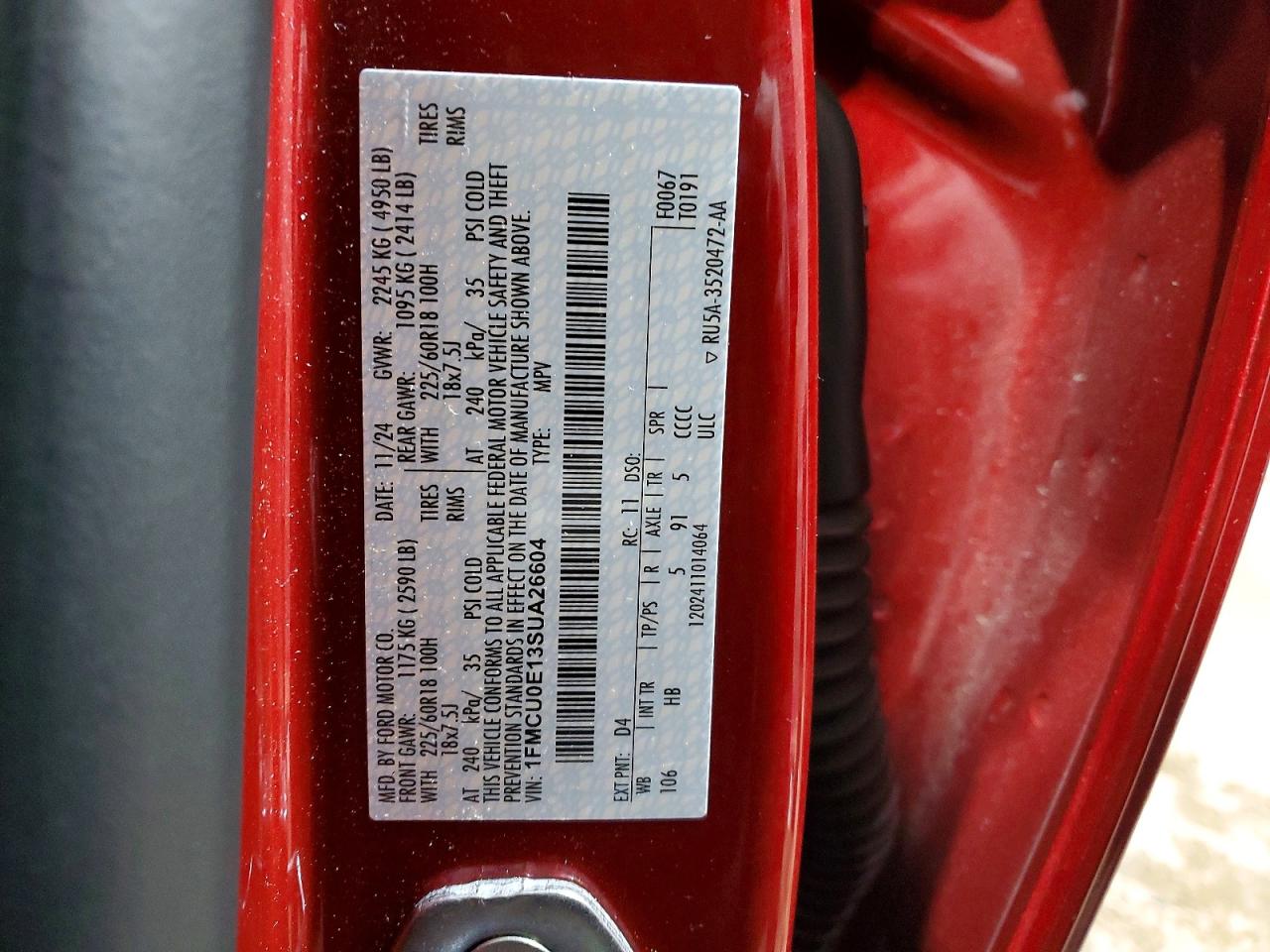 2025 FORD ESCAPE photo 13