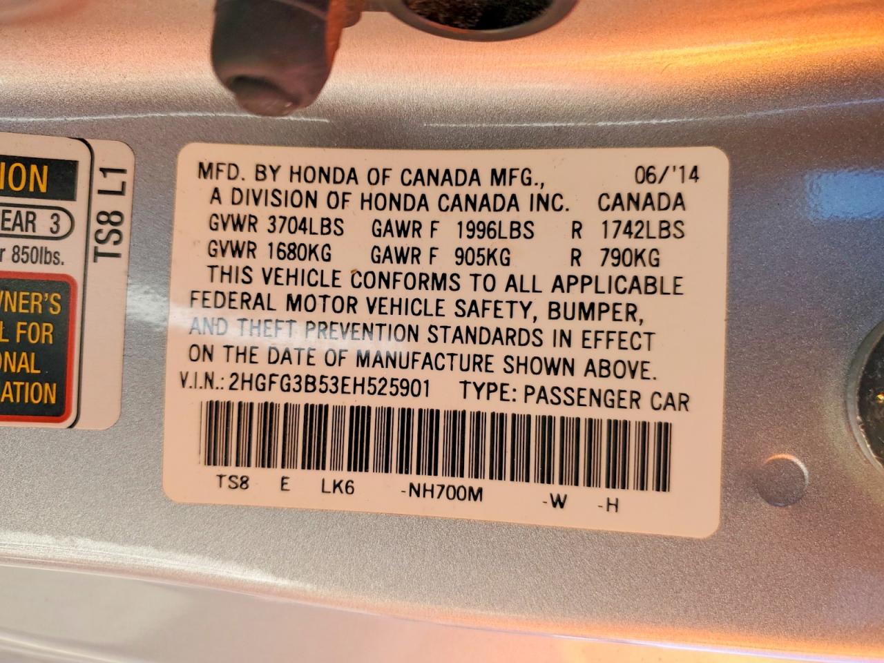 2014 HONDA CIVIC LX photo 13