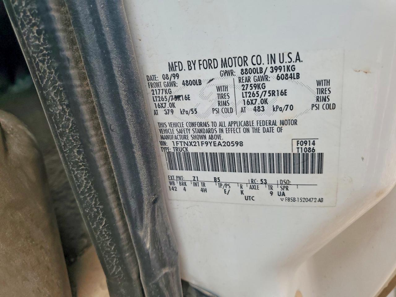 2000 FORD F250 SUPER DUTY photo 12