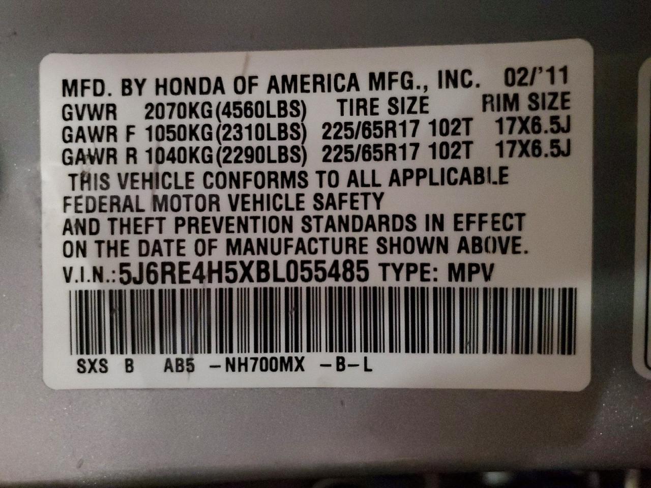 2011 HONDA CR-V EX photo 25