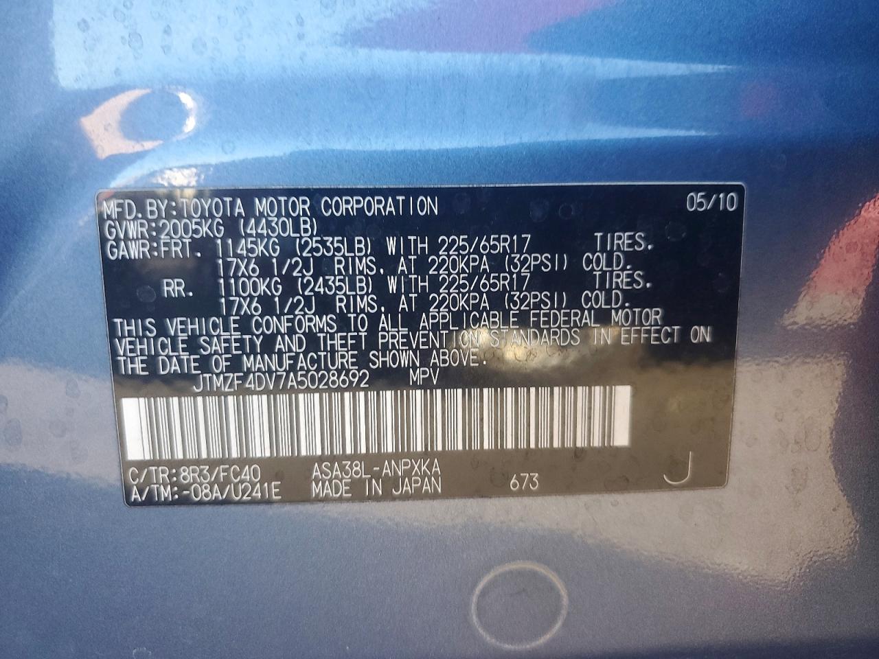 2010 TOYOTA RAV4 photo 13