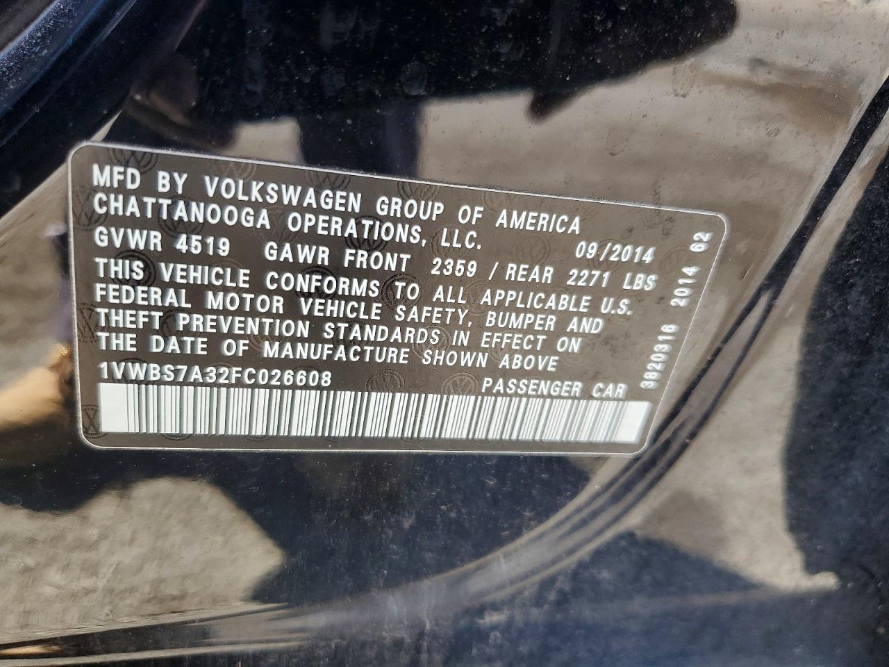2015 VOLKSWAGEN PASSAT SE photo 13