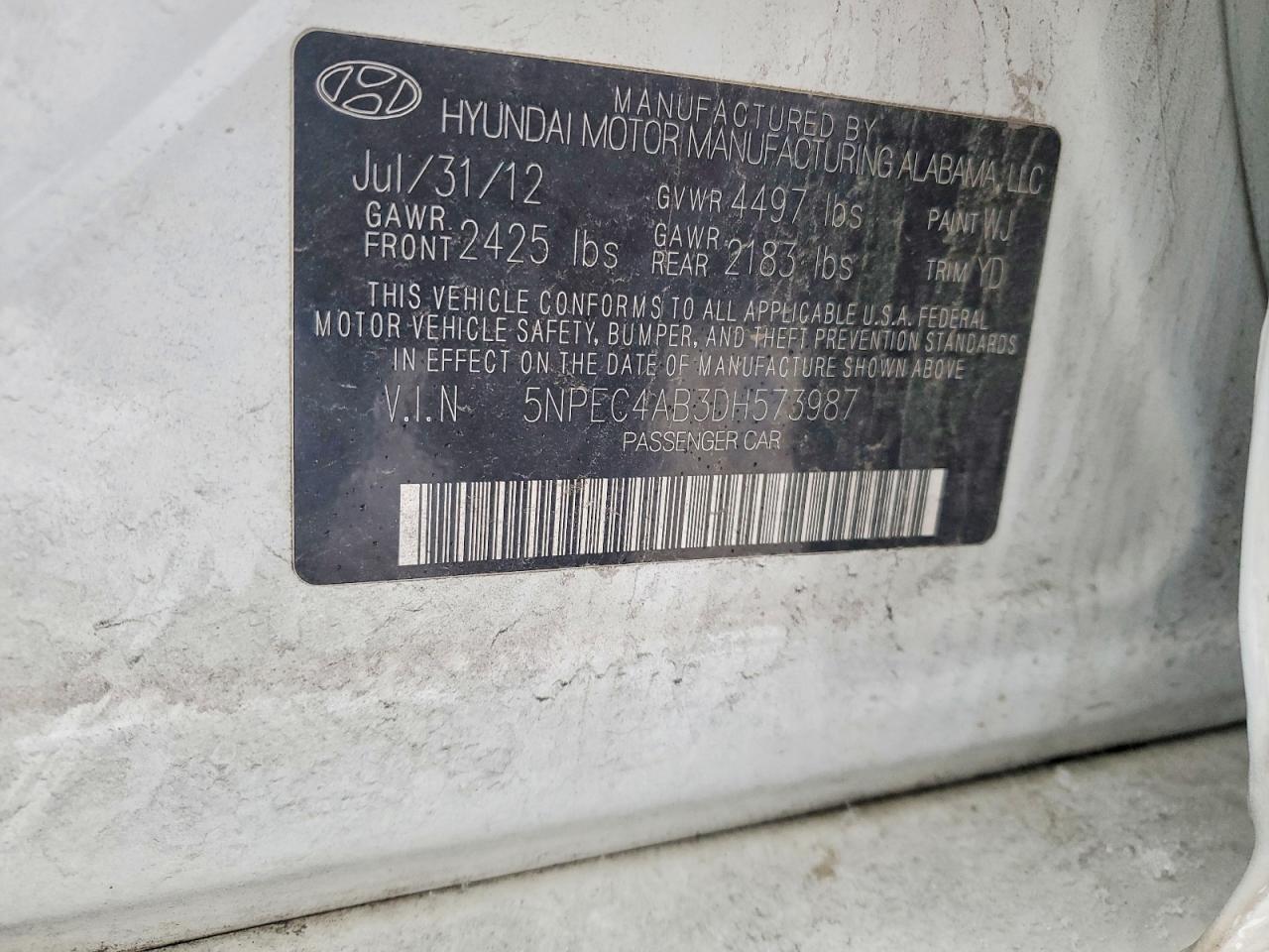 2013 HYUNDAI SONATA SE photo 12