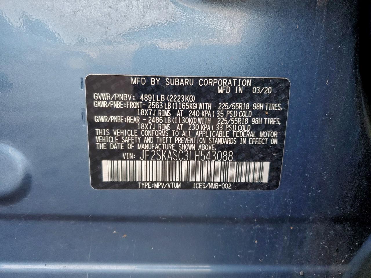2020 SUBARU FORESTER LIMITED photo 13