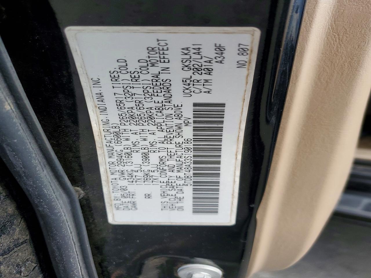 2003 TOYOTA SEQUOIA LIMITED photo 27