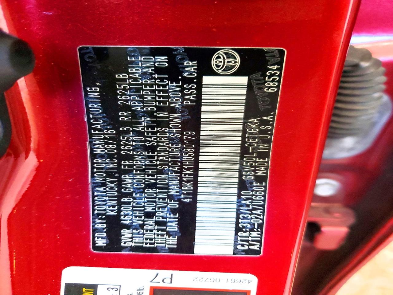 2017 TOYOTA CAMRY XSE photo 13