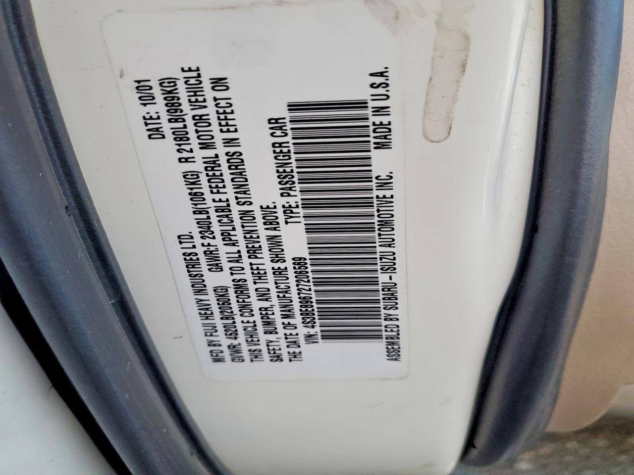 2002 SUBARU LEGACY OUTBACK 3.0 H6 photo 12