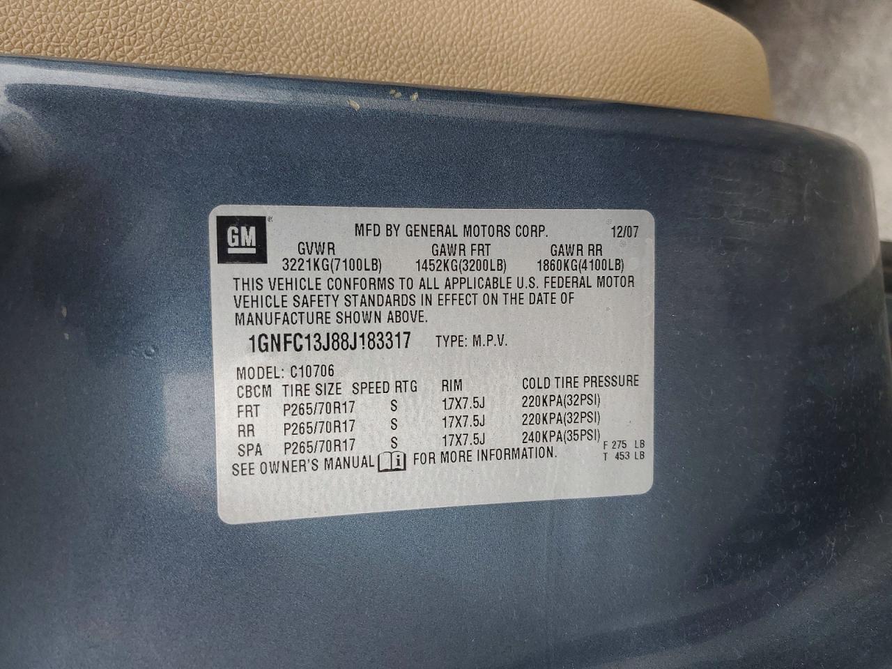 2008 CHEVROLET TAHOE C1500 photo 25