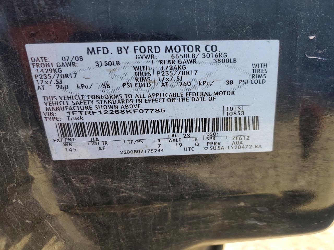 2008 FORD F150 photo 12