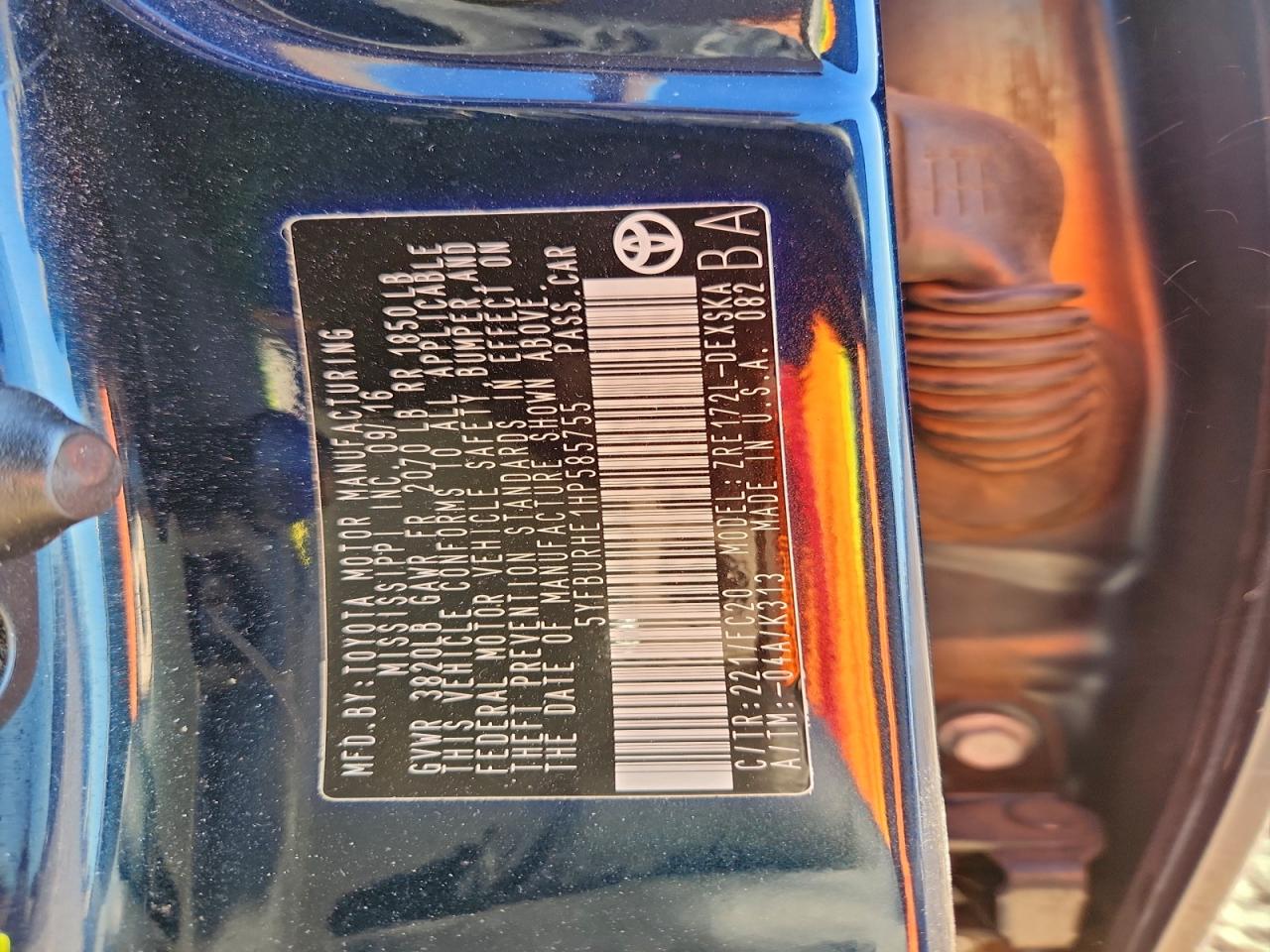 2017 TOYOTA COROLLA L photo 12