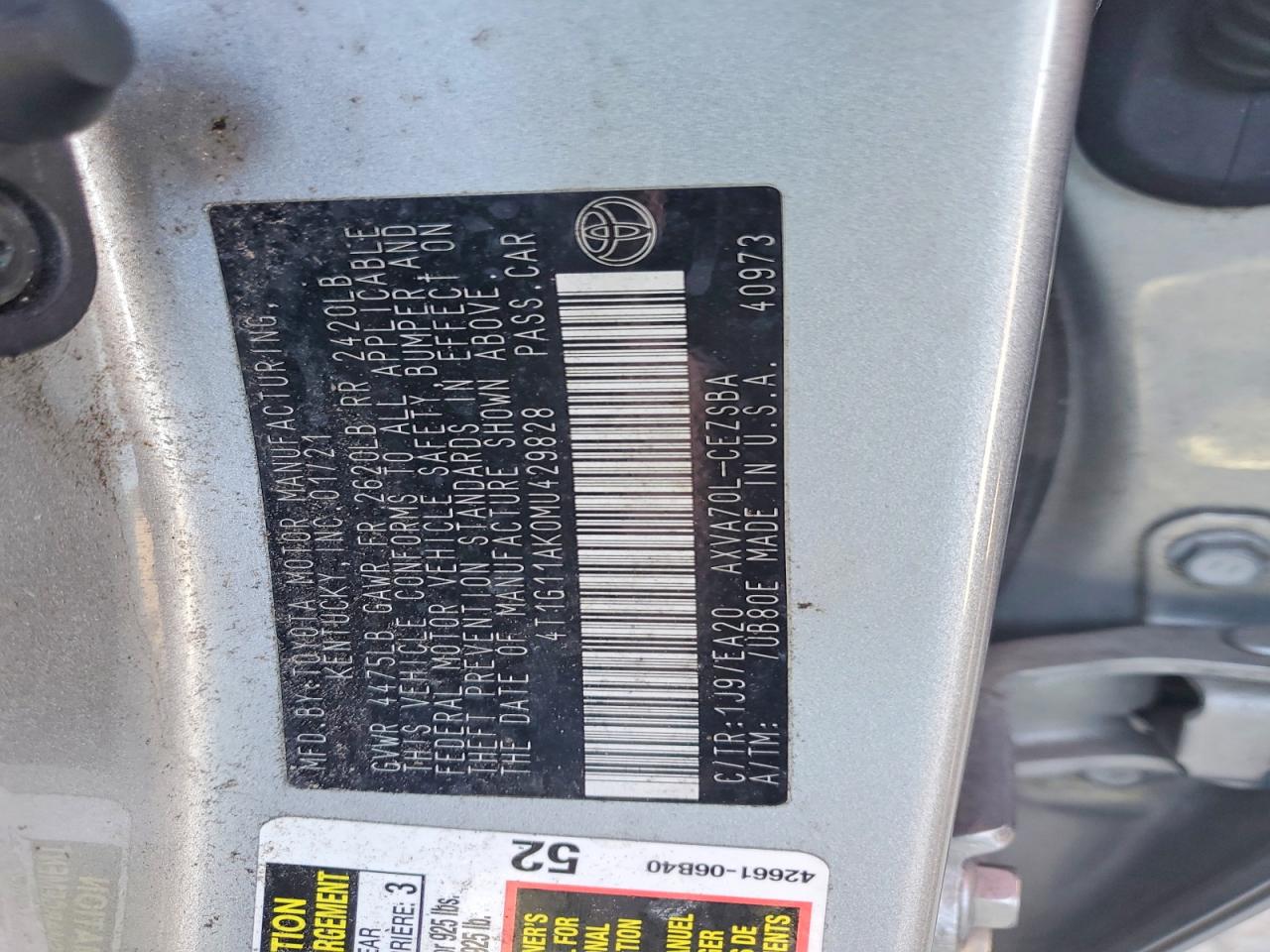 2021 TOYOTA CAMRY SE photo 12