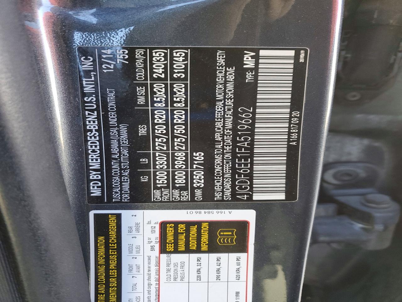 2015 MERCEDES-BENZ GL 450 4MATIC photo 13