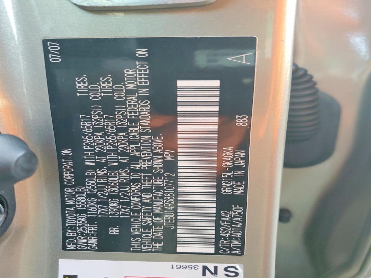 2008 TOYOTA 4RUNNER SR5 photo 13