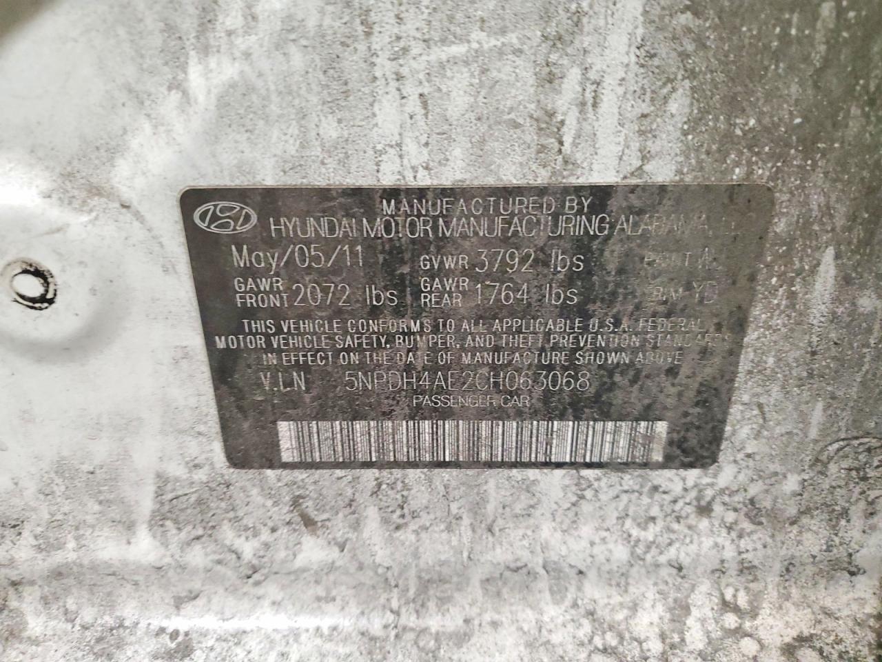 2012 HYUNDAI ELANTRA GLS photo 12