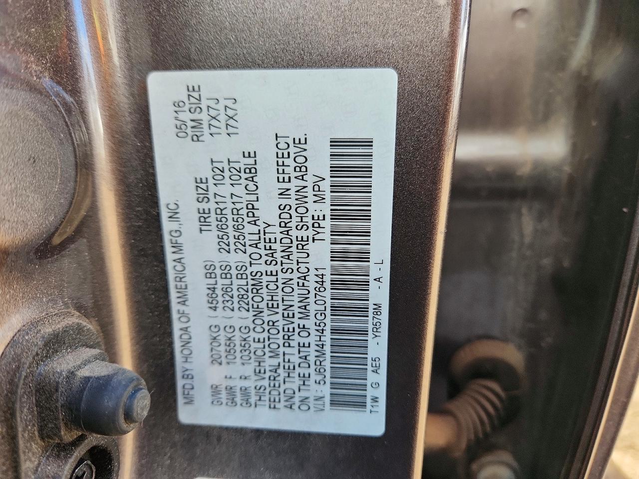 2016 HONDA CR-V SE photo 13