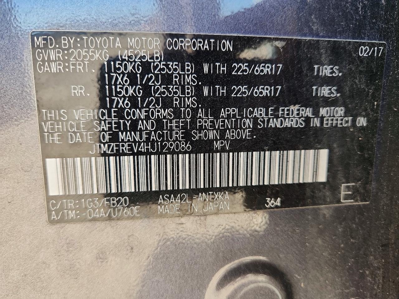 2017 TOYOTA RAV4 LE photo 13
