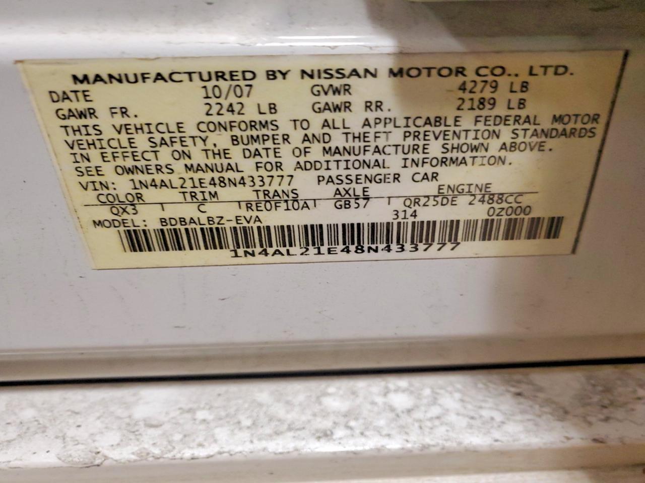 2008 NISSAN ALTIMA 2.5 photo 23