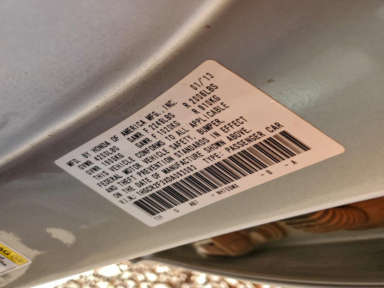 2013 HONDA ACCORD LX photo 23