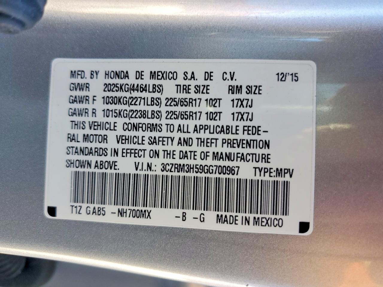 2016 HONDA CR-V EX photo 37