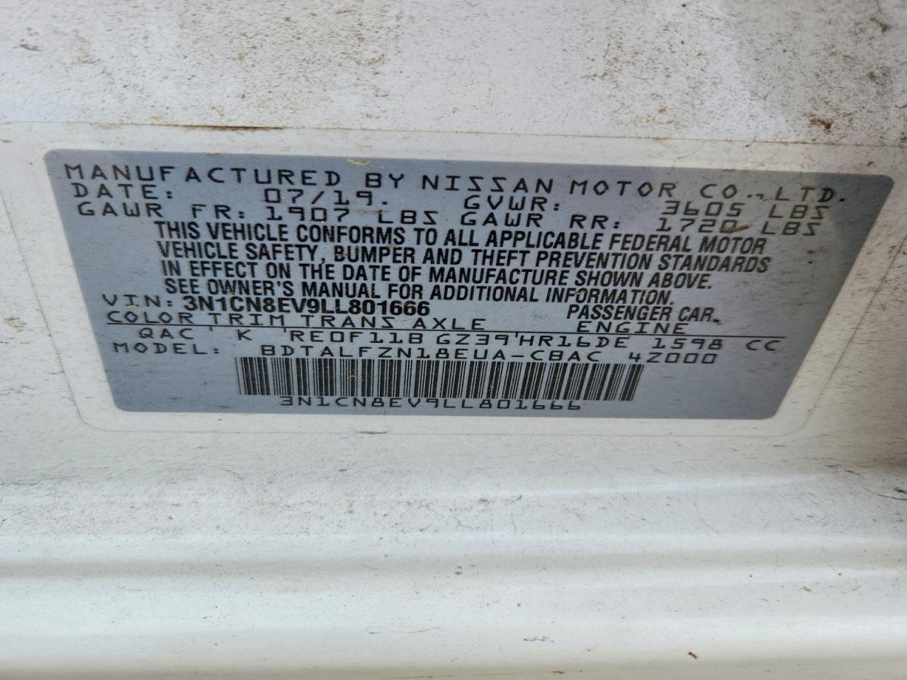 2020 NISSAN VERSA SV photo 45