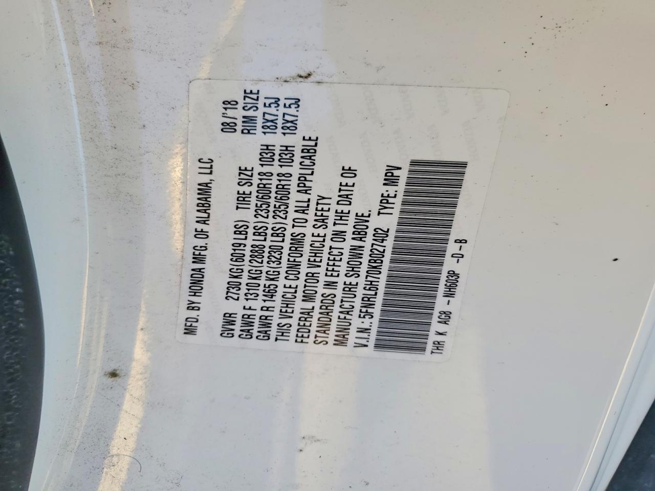 2019 HONDA ODYSSEY EXL photo 13