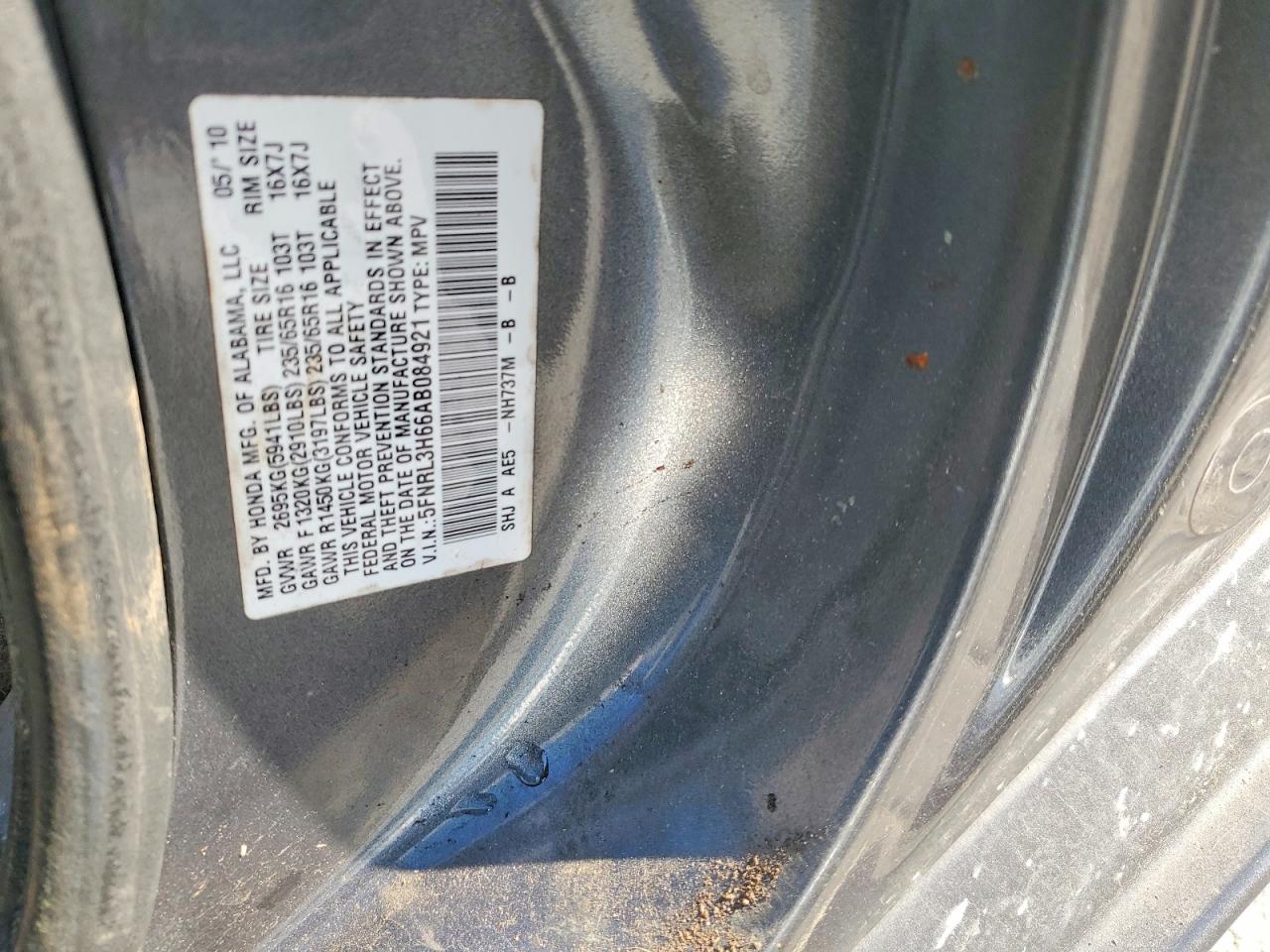 2010 HONDA ODYSSEY EXL photo 13
