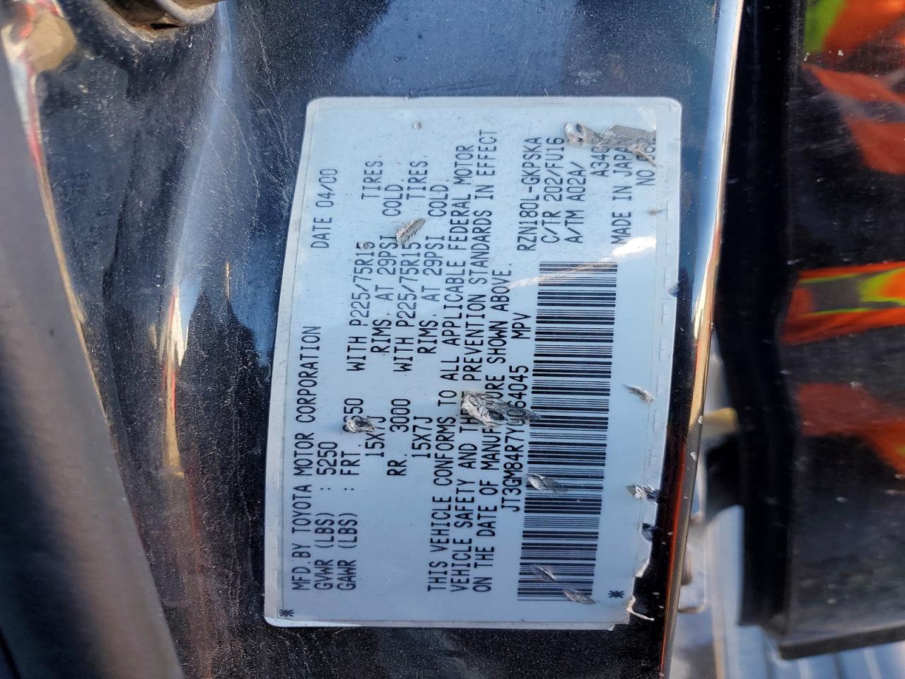 2000 TOYOTA 4RUNNER photo 23
