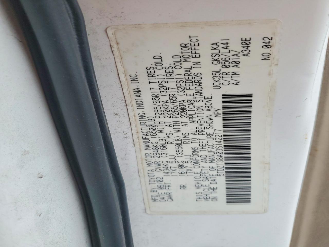 2003 TOYOTA SEQUOIA LIMITED photo 12