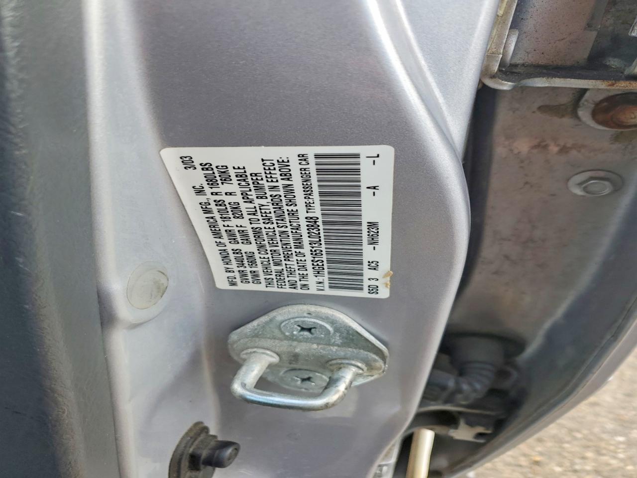 2003 HONDA CIVIC LX photo 12