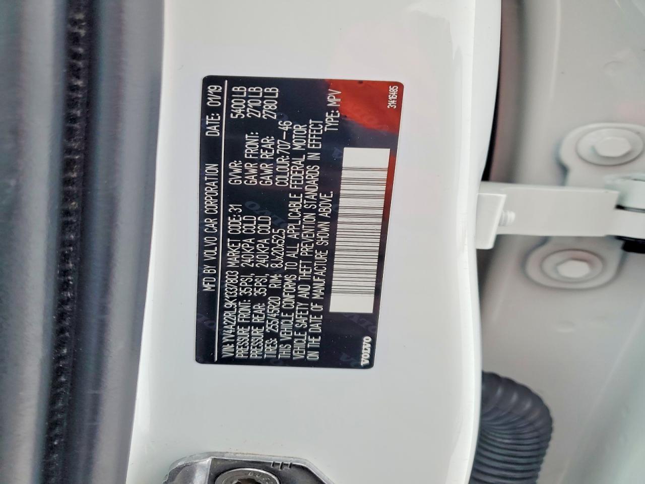 2019 VOLVO XC60 T6 INSCRIPTION photo 12