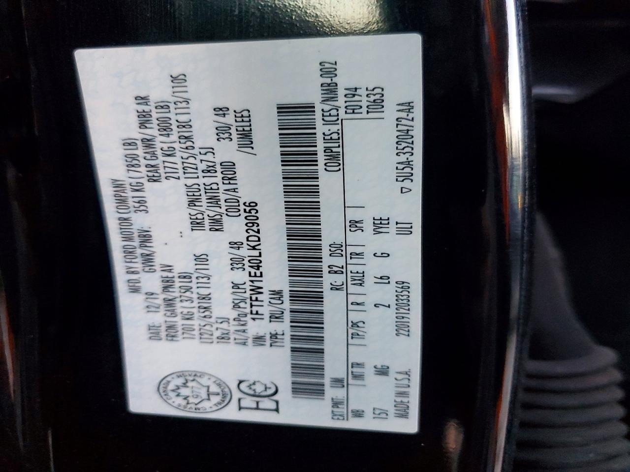 2020 FORD F150 SUPERCREW photo 13