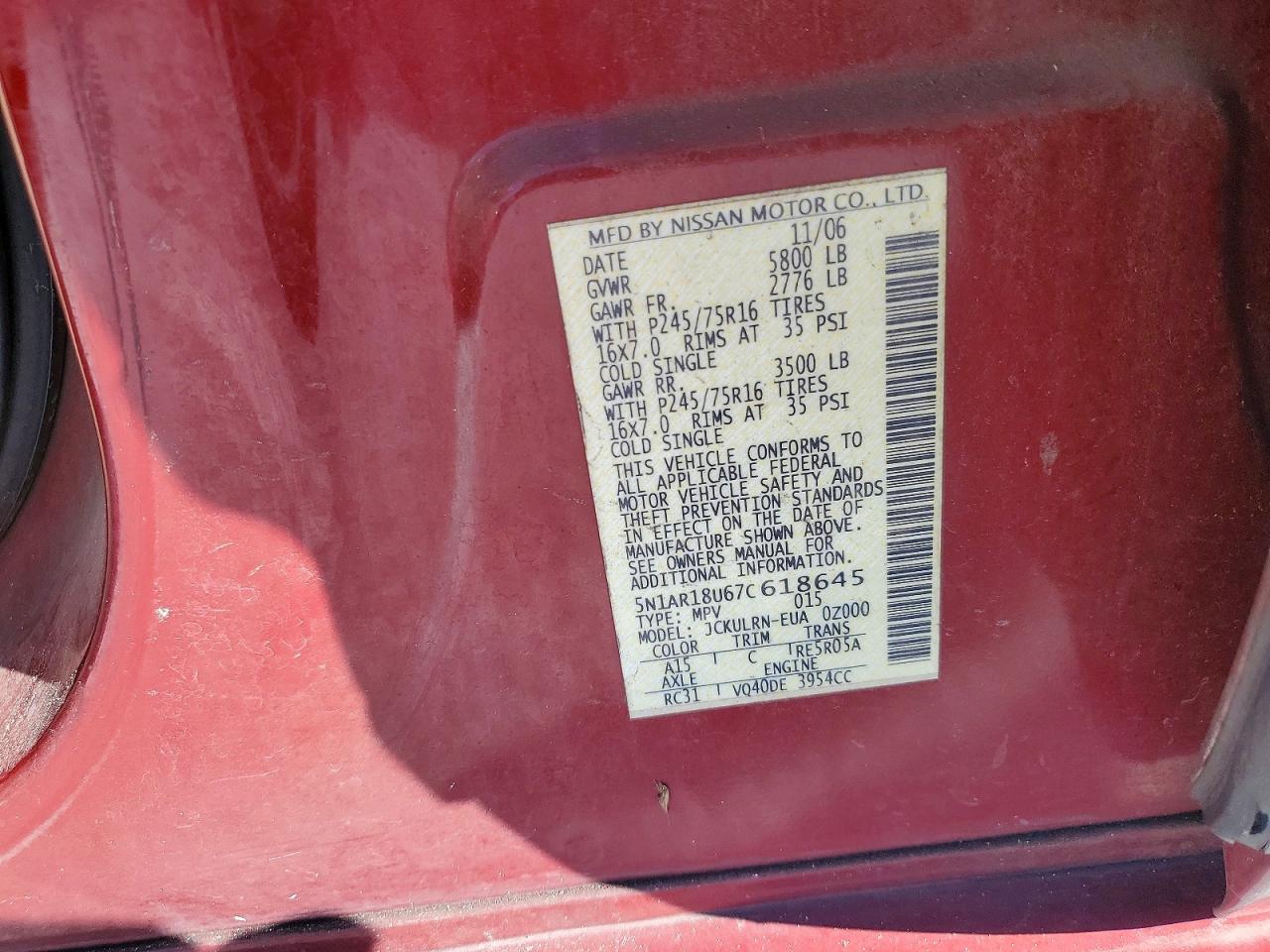 2007 NISSAN PATHFINDER LE photo 25