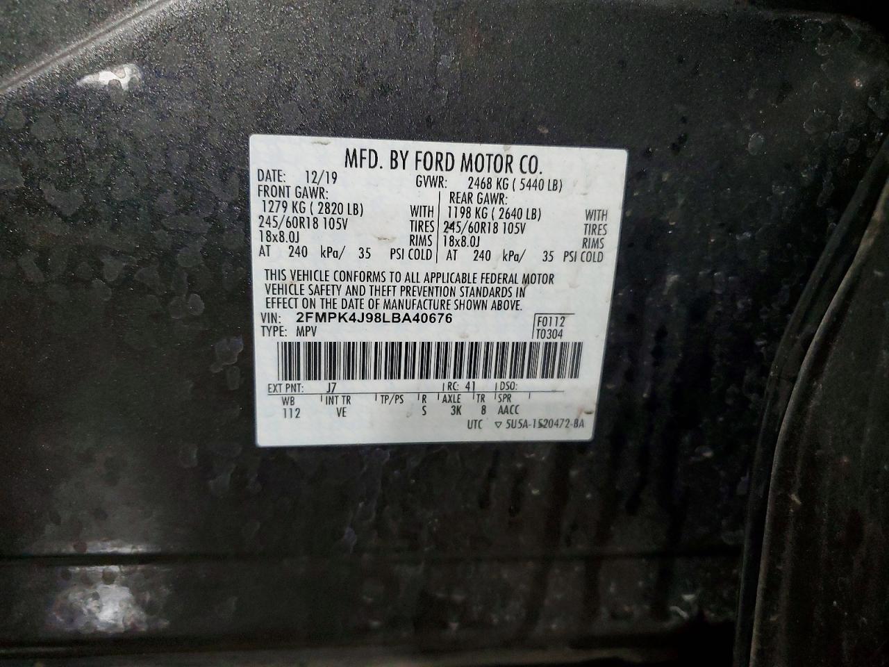2020 FORD EDGE SEL photo 14