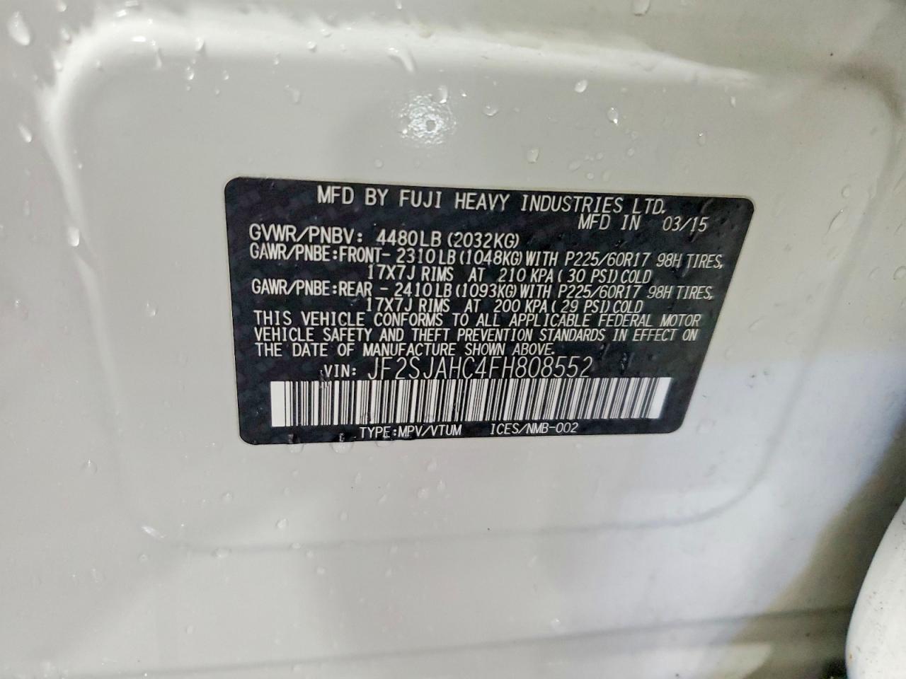 2015 SUBARU FORESTER 2.5I LIMITED photo 14