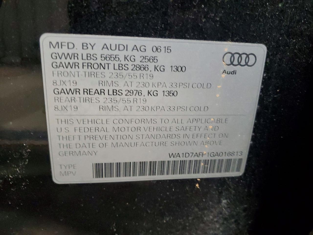 2016 AUDI Q5 PREMIUM PLUS S-LINE photo 14
