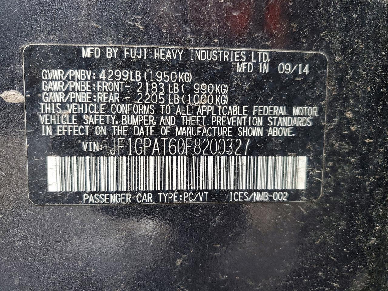 2015 SUBARU IMPREZA SPORT photo 12
