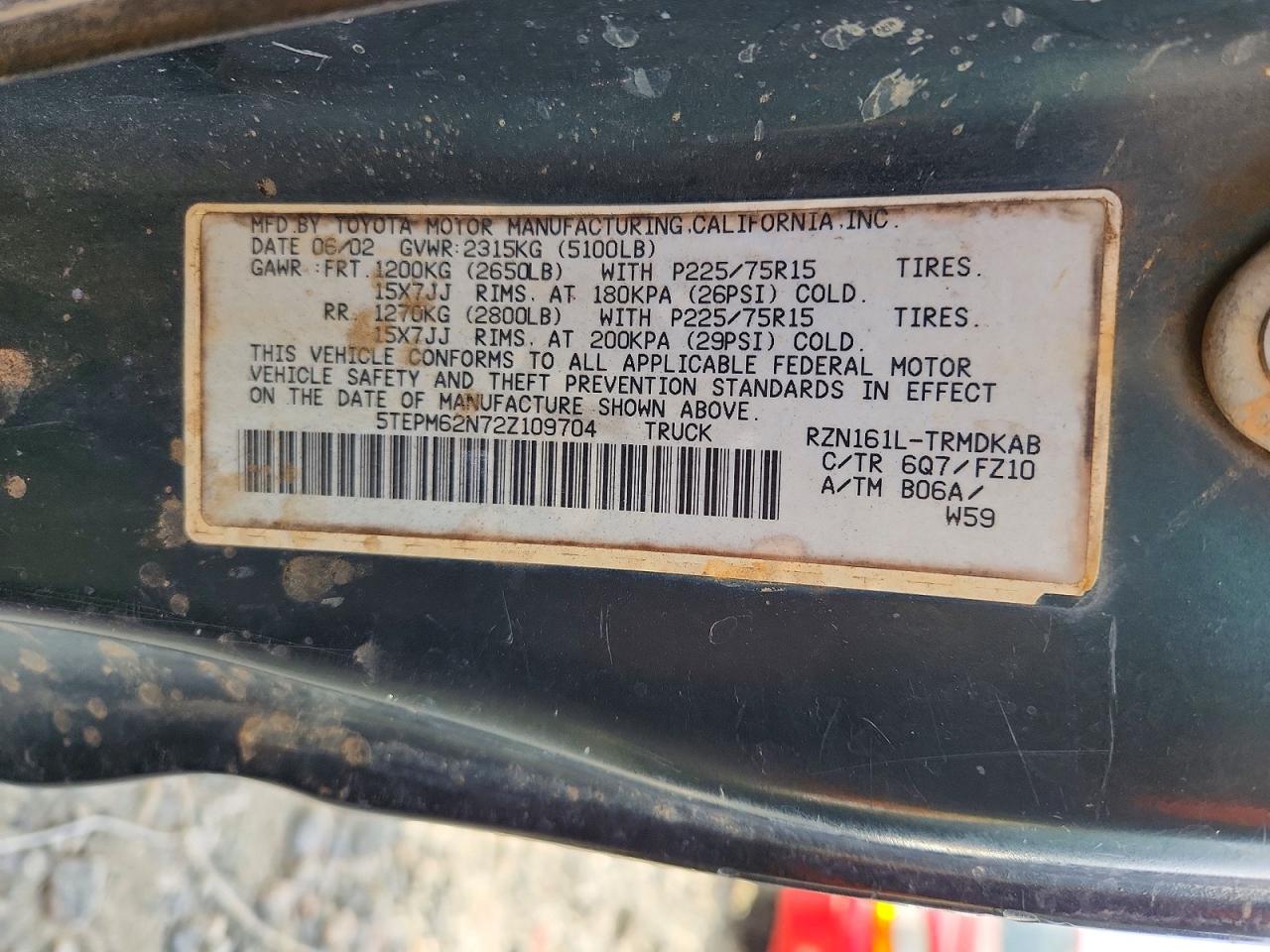 2002 TOYOTA TACOMA photo 23
