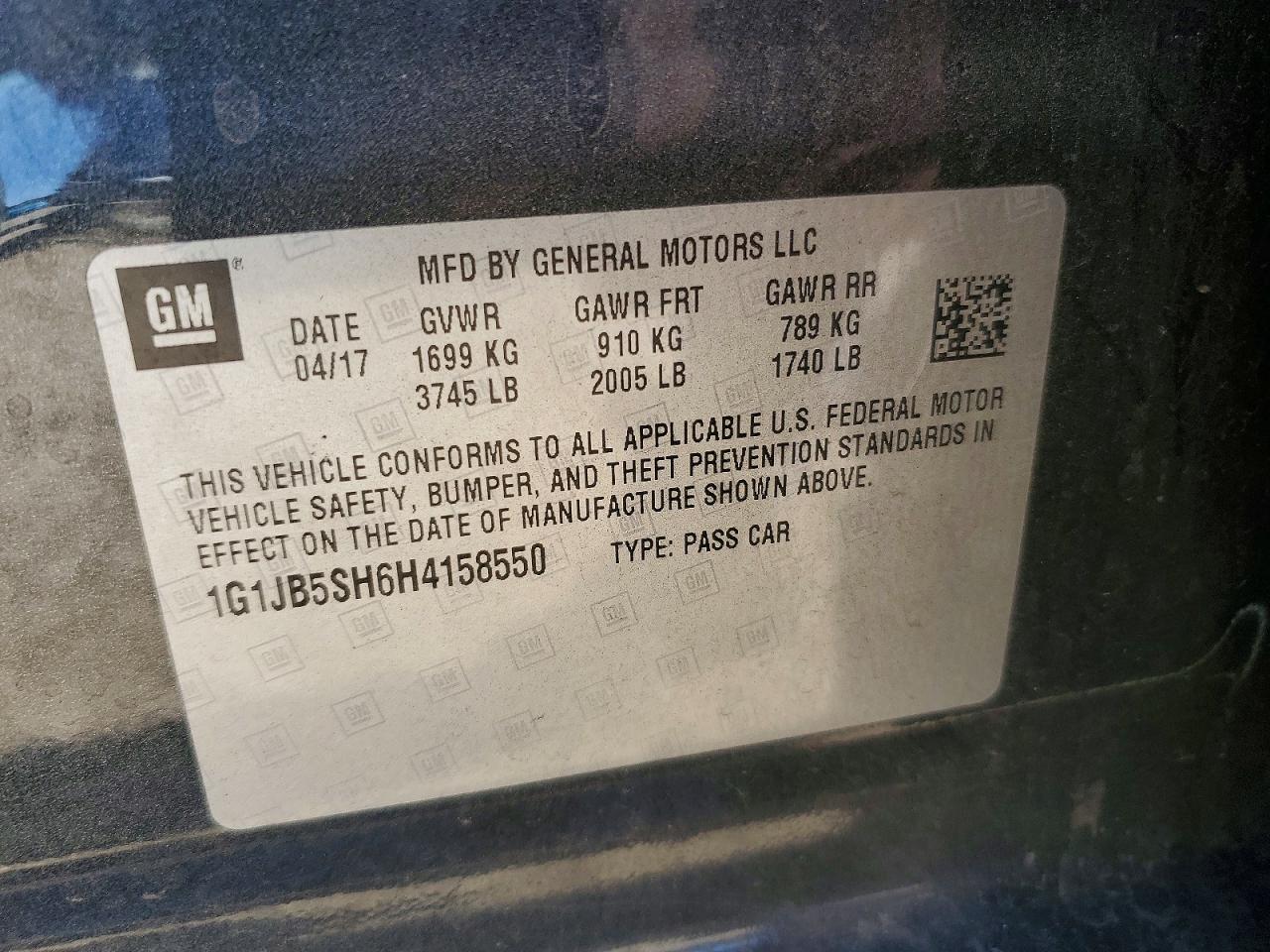 2017 CHEVROLET SONIC LS photo 12
