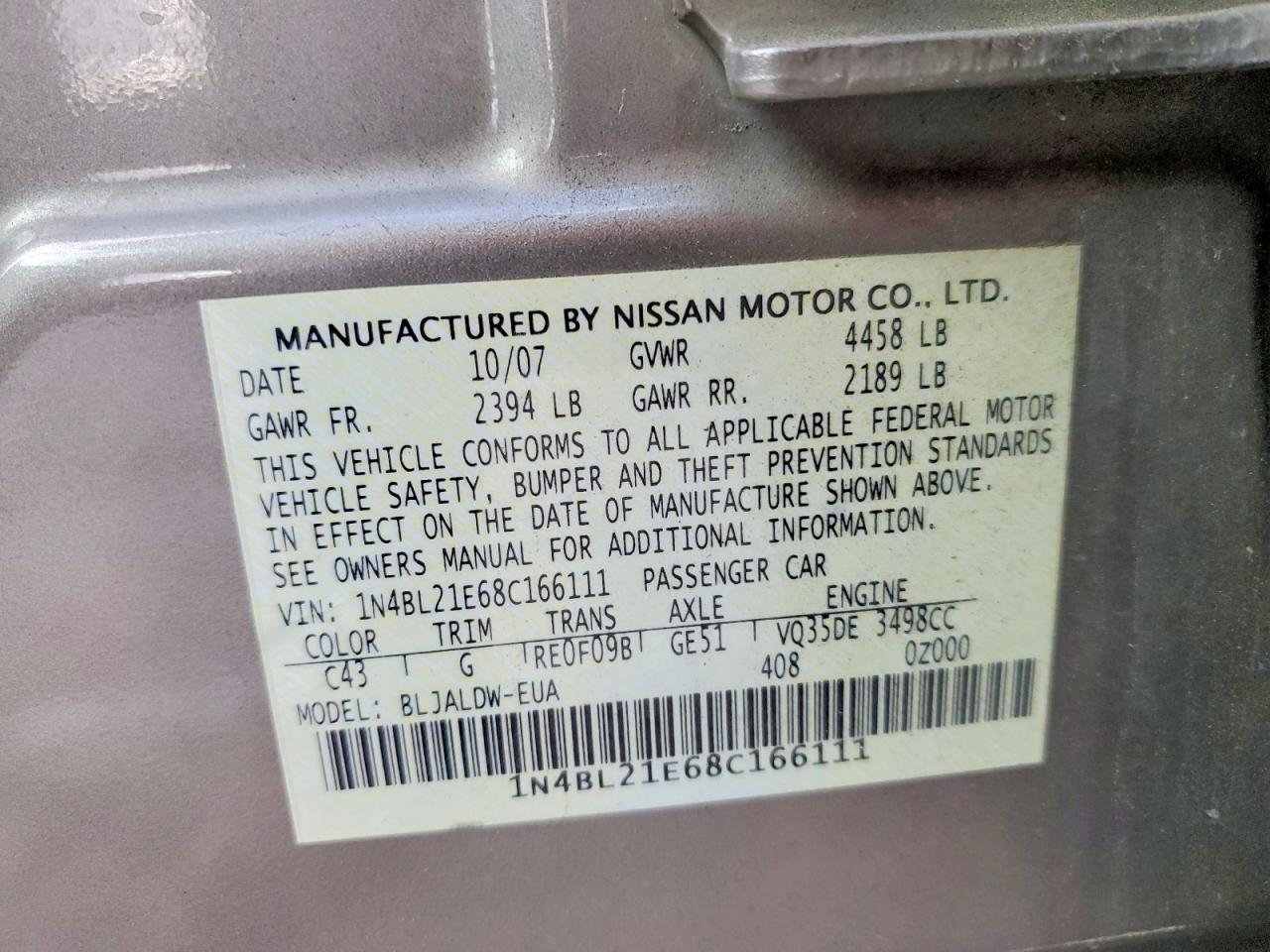 2008 NISSAN ALTIMA photo 12