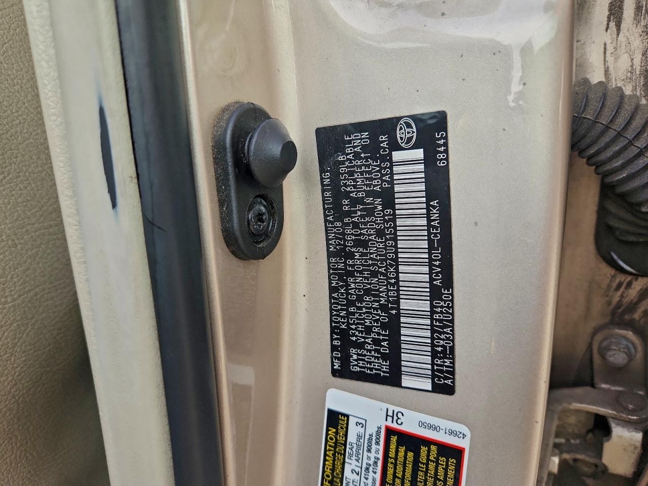 2009 TOYOTA CAMRY BASE photo 23