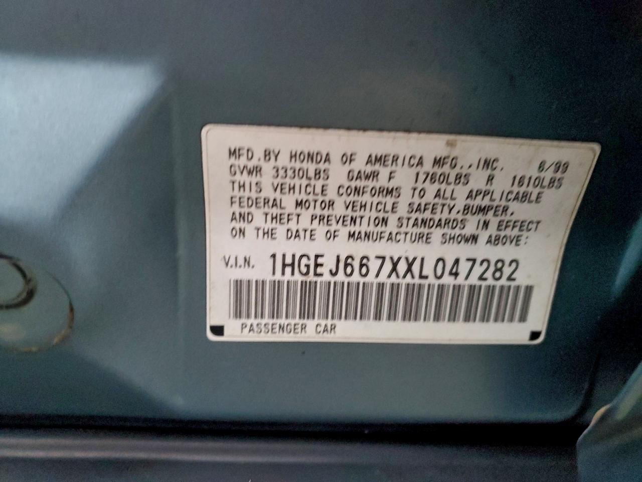 1999 HONDA CIVIC LX photo 12