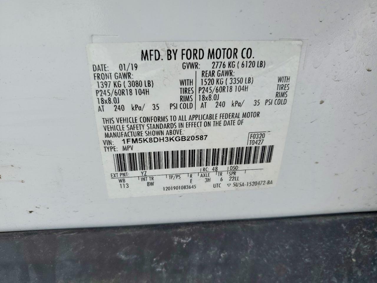 2019 FORD EXPLORER XLT photo 25