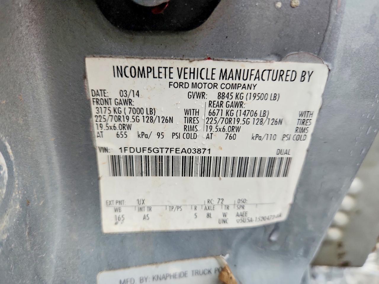 2015 FORD F550 SUPER DUTY UTILITY / SERVICE TRUCK photo 12