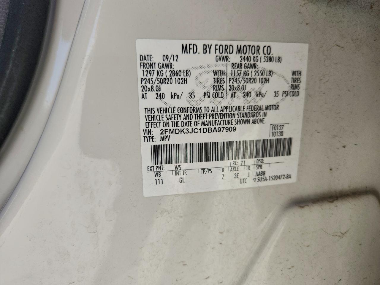 2013 FORD EDGE SEL photo 13