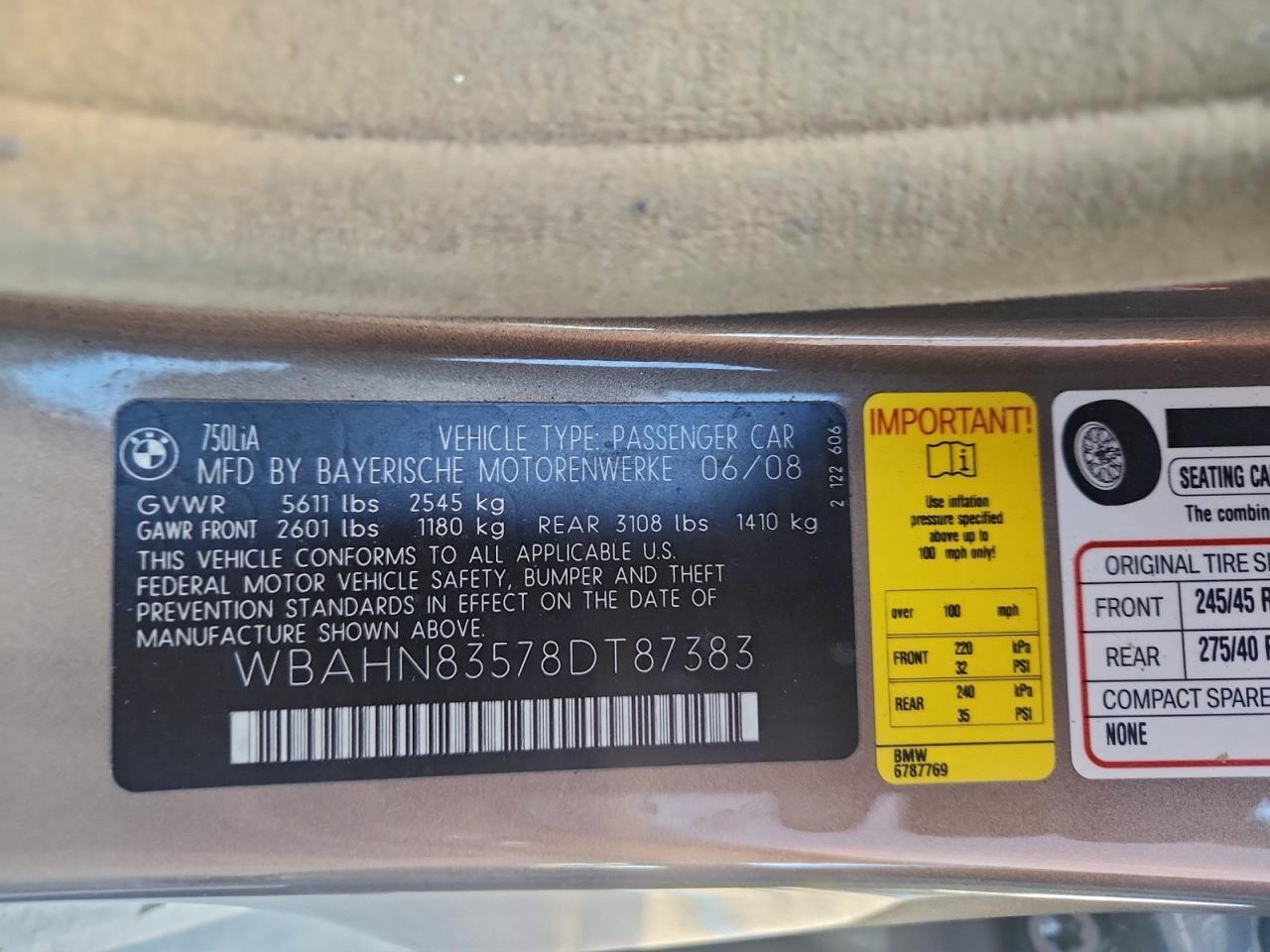 2008 BMW 750 LI photo 12